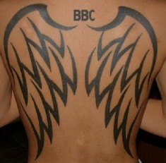Крылья на спине с надписью «ВВС»