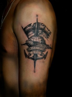 Татуировка на плече «Sevastopol»